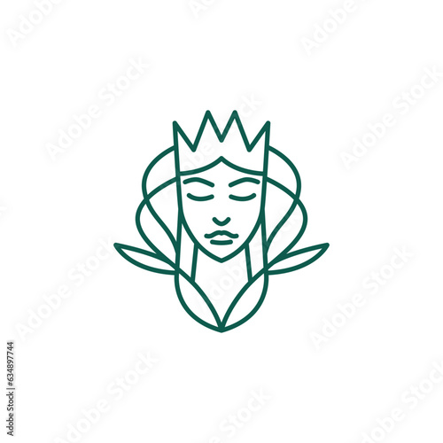 woman minimalist line art beauty icon logo illustration