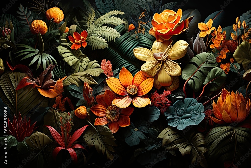 3d illustration of tropical plants 3d illustration of tropical plants
