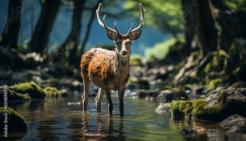 a deer in the river