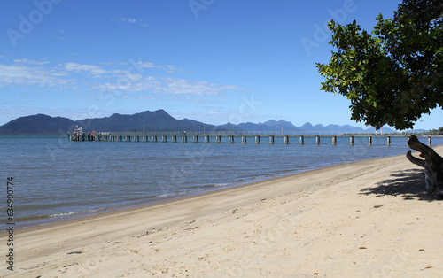 Jetty pier with the ocean and beach at Cardwell in North Queensland, Australia photo