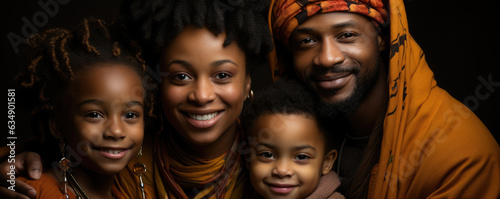 An African American family poses for a photoshoot in their home the relaxed atmosphere and comfortable surroundings speak volumes