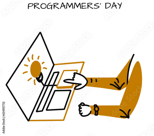 A programmer's hand hits the success button to celebrate Programmers Day on September 13