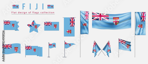 Fiji flag, flat design of flags collection