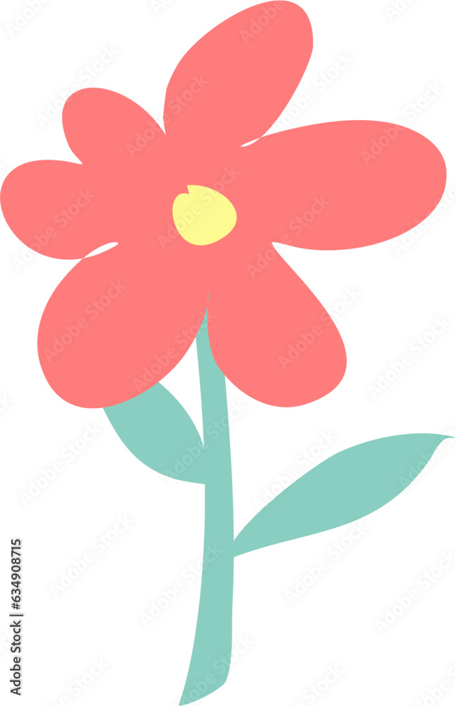 Abstract hand drawn trendy flower Abstract hand drawn trendy flower