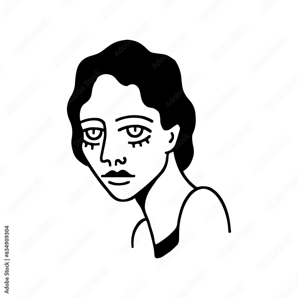vector illustration of woman with sleepy eyes vector illustration of woman with sleepy eyes