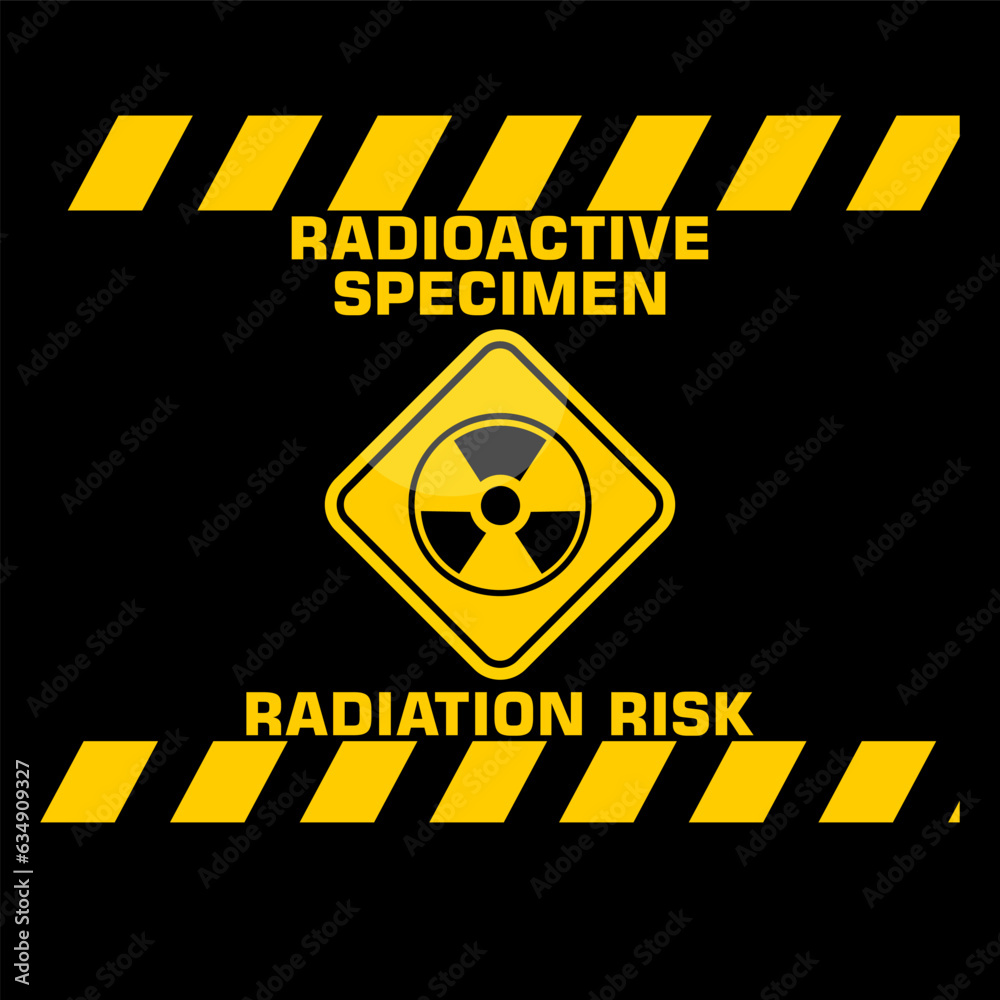 Obraz premium Radioactive specimen, radiation risk sign vector