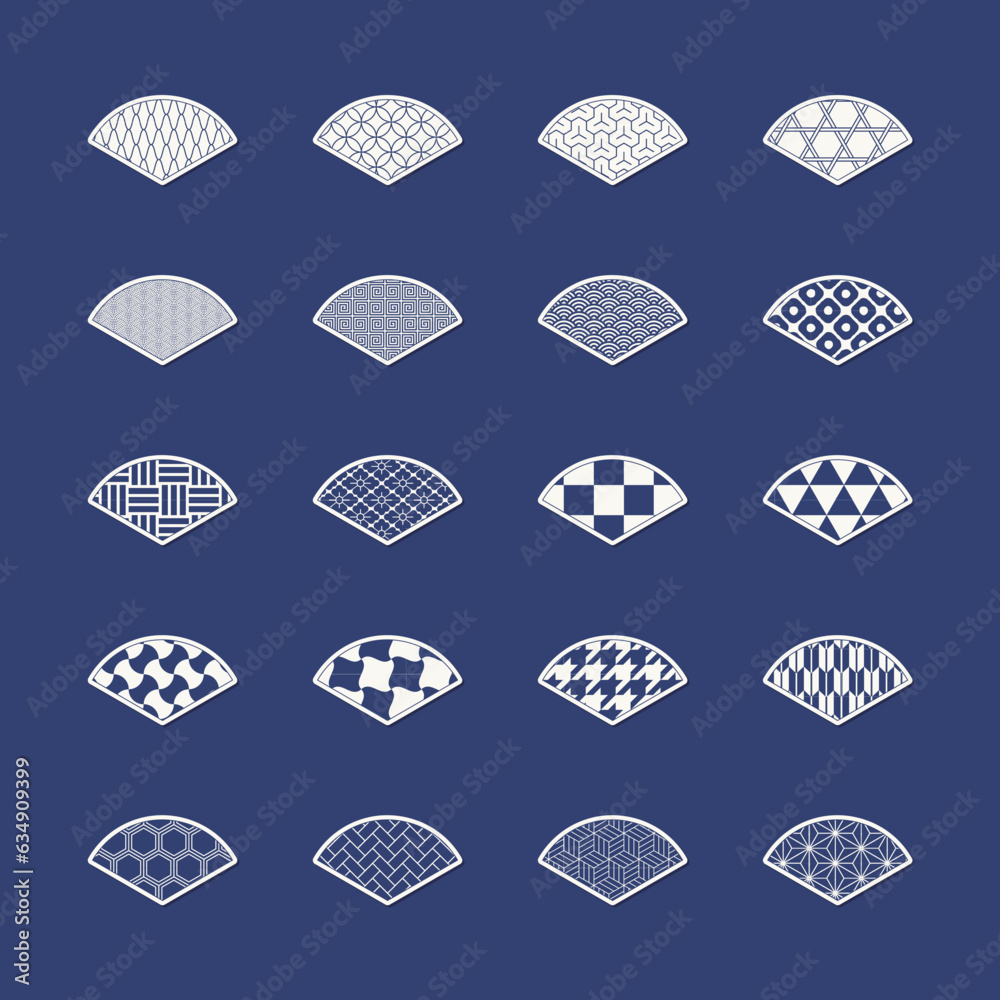 和柄ステッカーアイコン（扇） Stock Vector | Adobe Stock