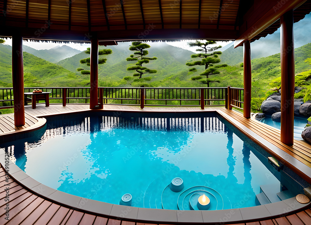 Obraz premium Seeking Serenity Healing and Tranquility in Diverse Retreats.(Generative AI)