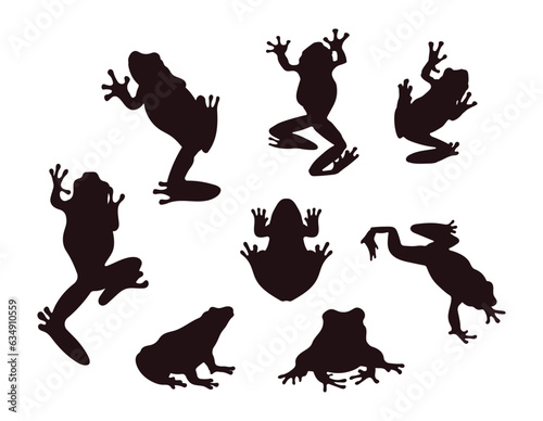 frog silhouette Vector on white background 