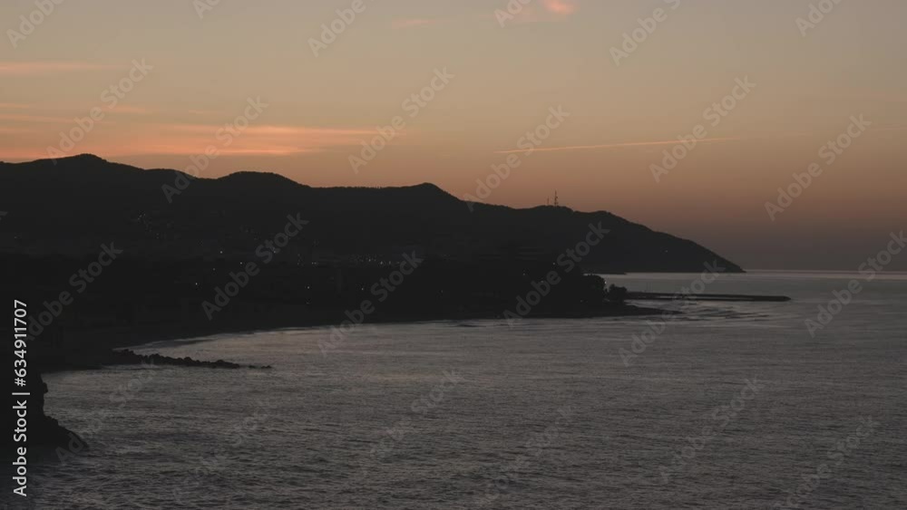 Stunning Time Lapse Video Clear Sky Golden Sunrise over Coastal Sea Town on Early Summer Morning Stunning Time Lapse Video Clear Sky Golden Sunrise over Coastal Sea Town on Early Summer Morning