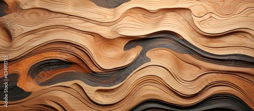 Unique Wooden Texture with Wavy Patterns and Dark Spots, a Symbol of Artistic Expression and Elegance Breaking the Monotony of Design Flow - Generative AI