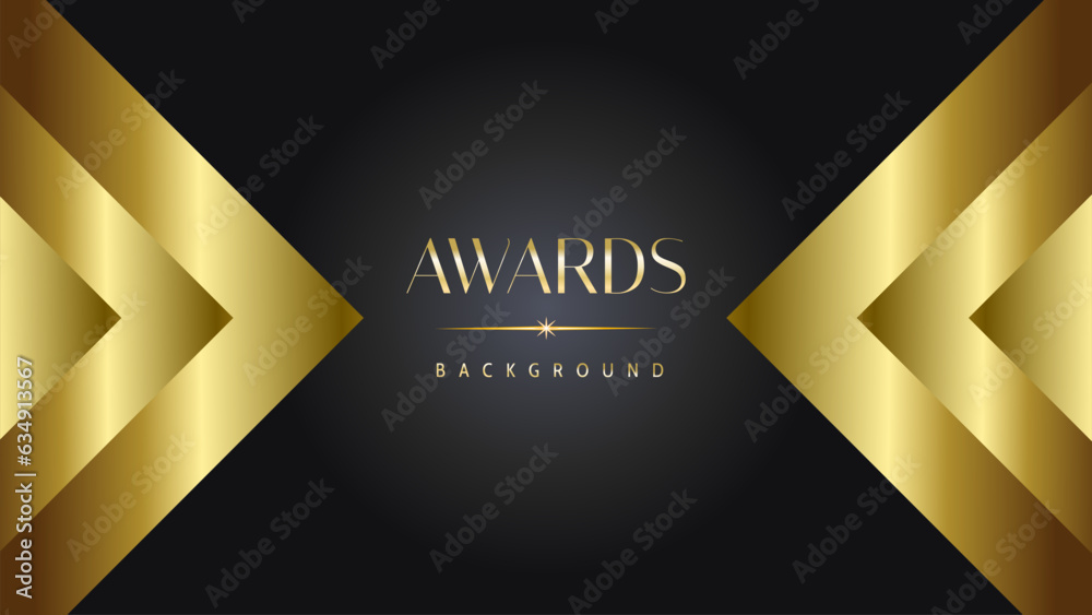 Fototapeta premium Golden awards background. Lines growing elegant shine spark. Luxury premium corporate abstract design template.