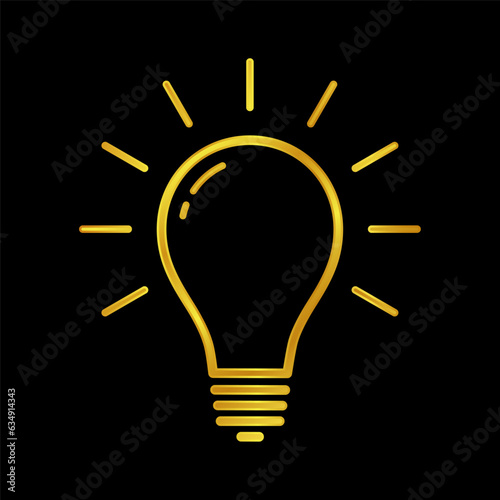gold colored lightbulb illustration