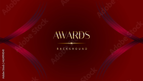 Red maroon golden royal awards background graphics lines stripes breaking news elegant shine modern blended template luxury premium corporate abstract design template banner certificate dynamic shape.