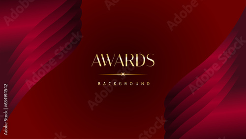 Red maroon golden royal awards background graphics lines stripes breaking news elegant shine modern blended template luxury premium corporate abstract design template banner certificate dynamic shape.