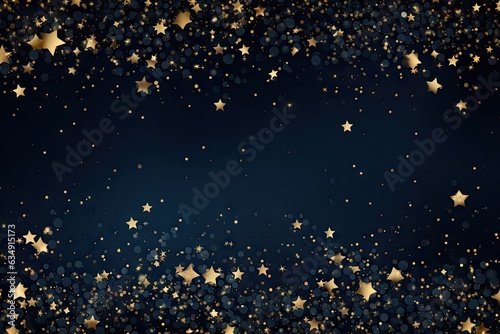 gold star glitter on a dark blue or navy background with golden sparkling circles.