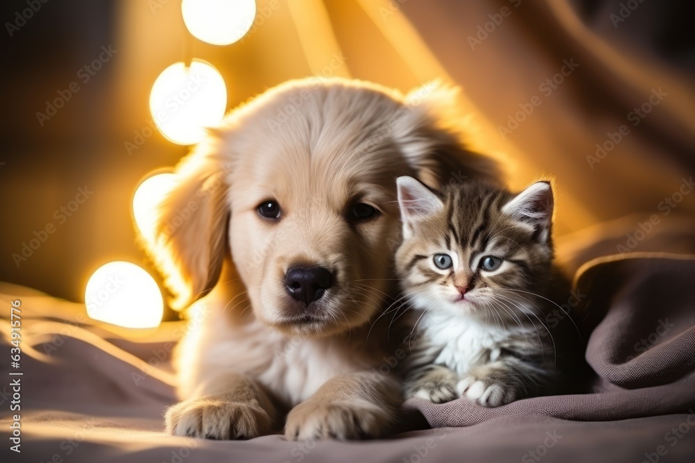 Puppy and kitten Generative AI. Puppy and kitten Generative AI.