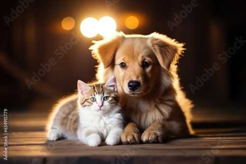 Puppy and kitten Generative AI. © BOONJUNG