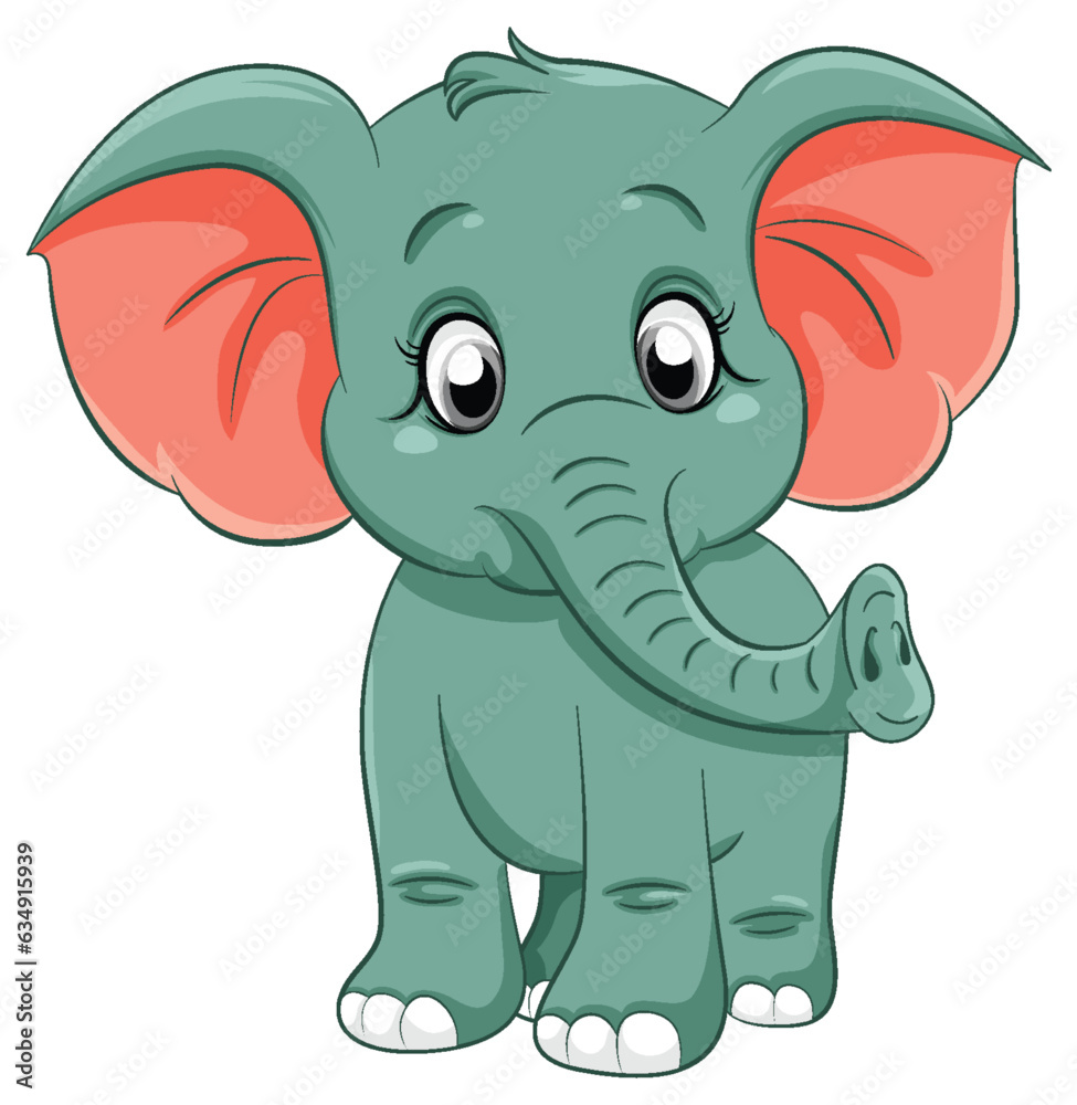 Fototapeta premium Cute Elephant Cartoon Character
