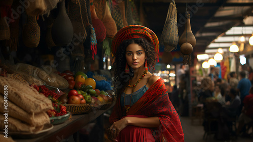 Art Concept Latin Woman at a Market