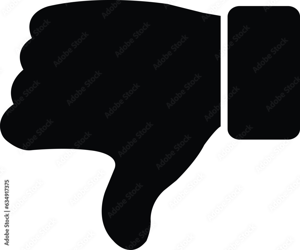 flat thumbs down icon. dislike icon. Don't symbols. negative reaction ...