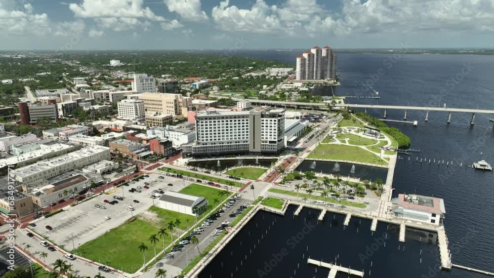 Point of interest view of downtown Fort Myers, Florida
