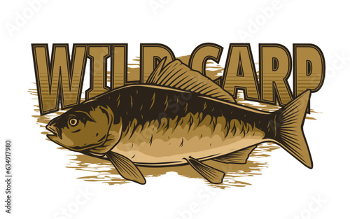 wild carp fishing design for print