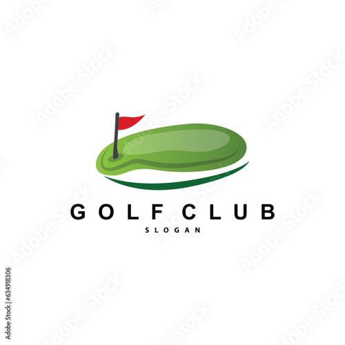 Golf Logo, Ball Game Sport Club Team Golf, Game Tournament Design, Symbol Template Illustration