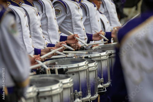 School marching band drummers