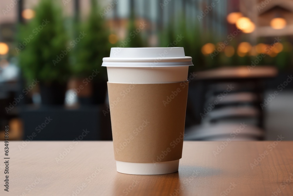 Paper coffee cup mock-up Generative AI. Paper coffee cup mock-up Generative AI.