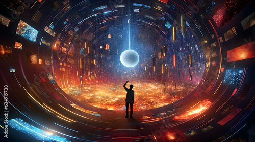 Virtual reality of Artificial Intelligence. Generated AI