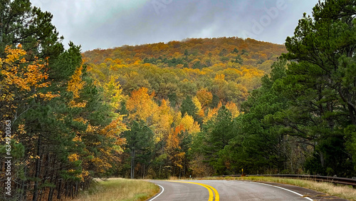Mountain Highway in Fall - Oklahoma