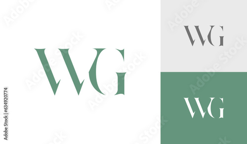Letter WG initial monogram logo design