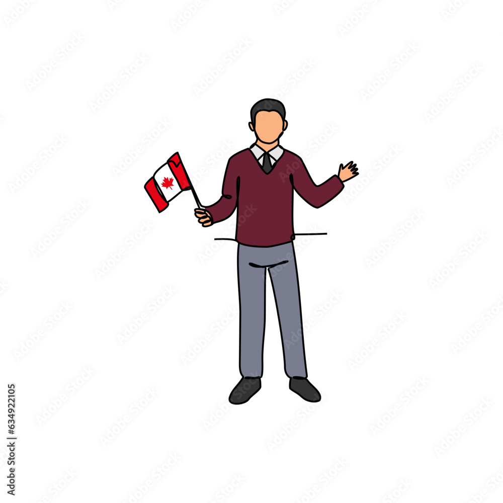 One continuous line drawing of school uniform in Canada with white background. Fashion education design in simple linear style. education design concept vector illustration. One continuous line drawing of school uniform in Canada with white background. Fashion education design in simple linear style. education design concept vector illustration.