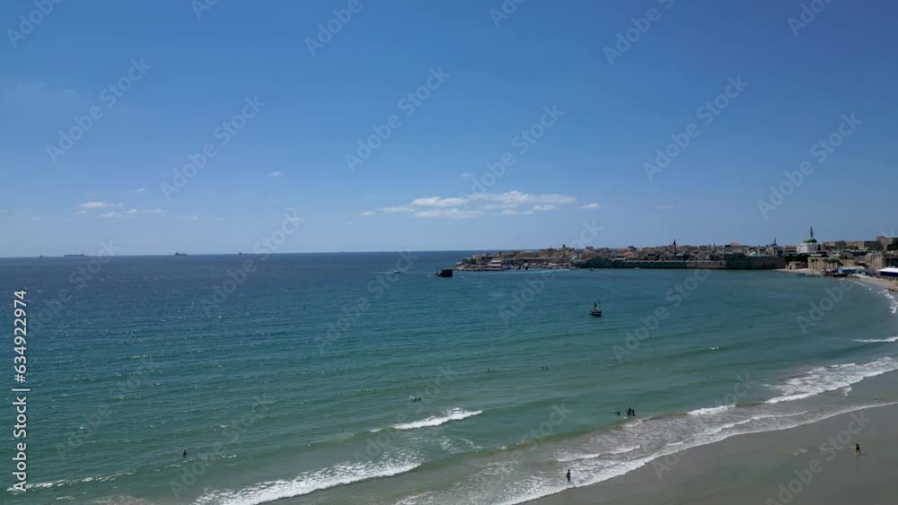 Beautiful 4K panoramic drone video of the city of Acre- Northern Israel during the summer Beautiful 4K panoramic drone video of the city of Acre- Northern Israel during the summer