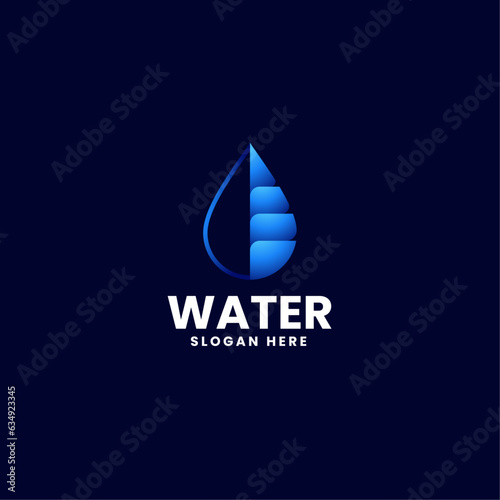 Vector Logo Illustration Water Gradient Colorful Style