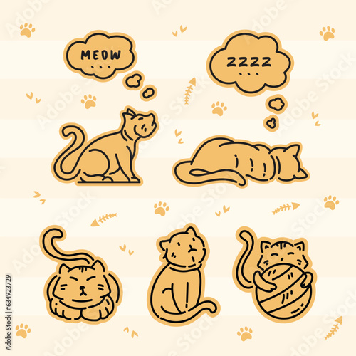 Cute Cats Activities and Expressions Sticker