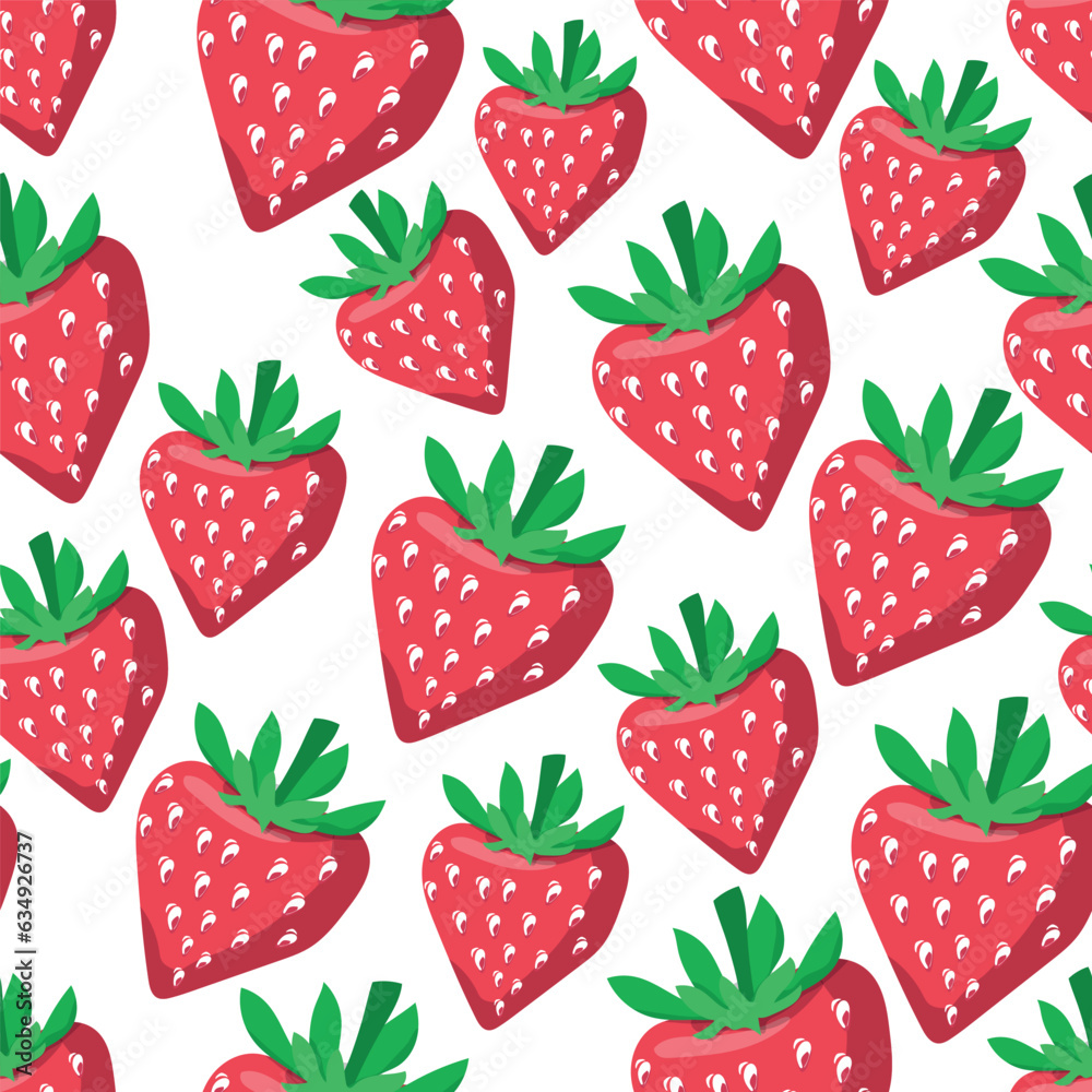 Seamless strawberry pattern on white background. Vector illustration Seamless strawberry pattern on white background. Vector illustration