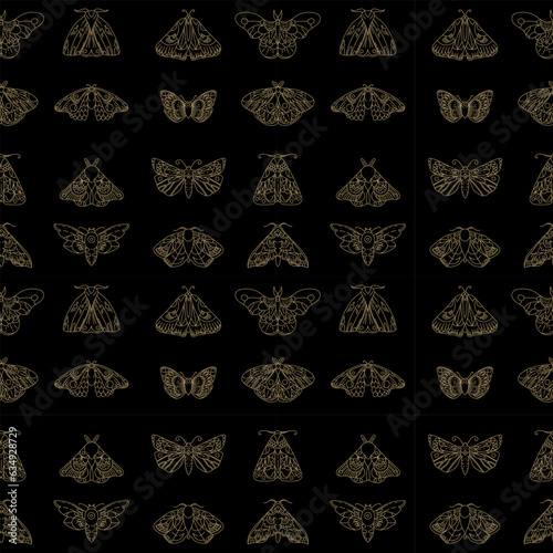 Obraz na plátne Seamless pattern with butterflies