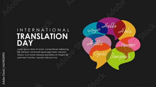 world translation day poster template vector