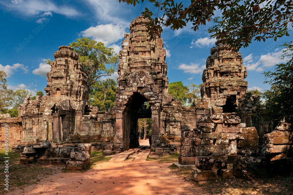 Ancient Khmer architecture.  Angkor Wat complex, Siem Reap, Cambodia travel destinations
