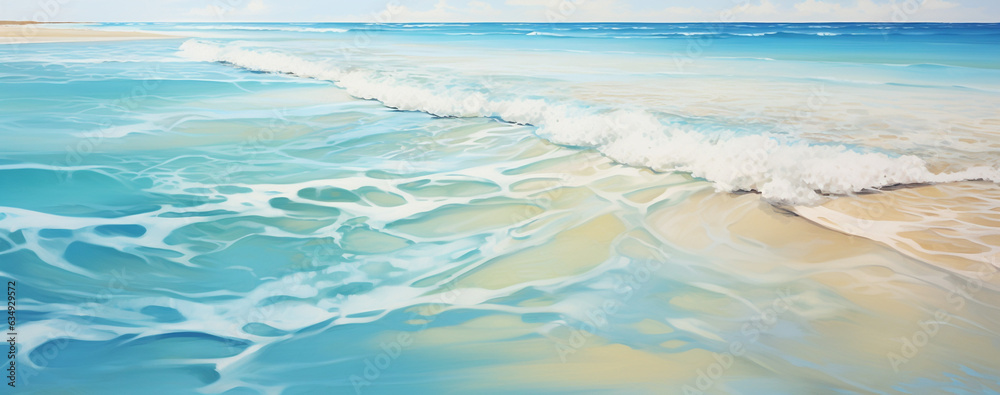 beach with sea wave and sand