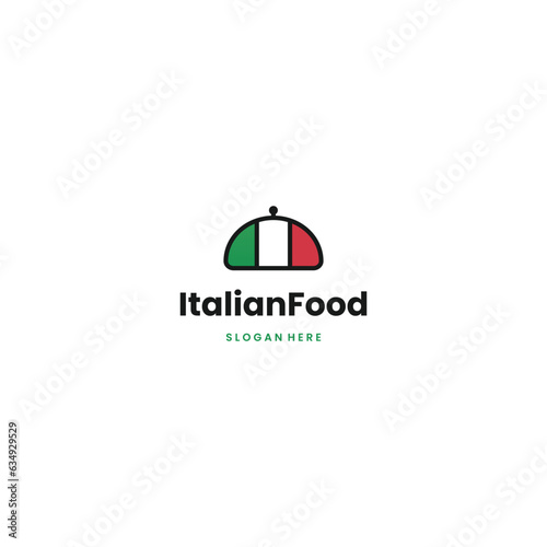 Italian food logo design illustration, italian restaurant logo design icon template