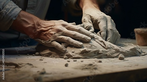 a person making a sculpture
