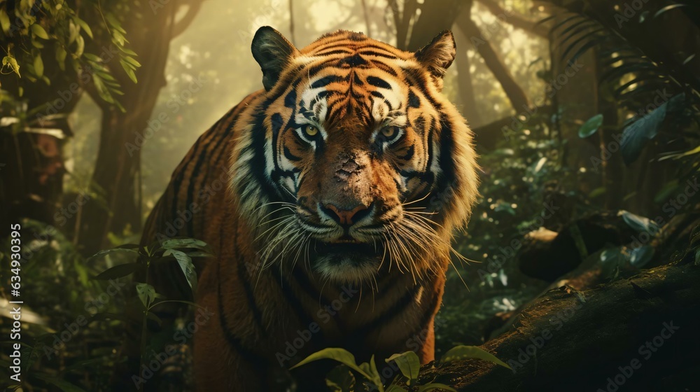 Fototapeta premium a tiger in a forest
