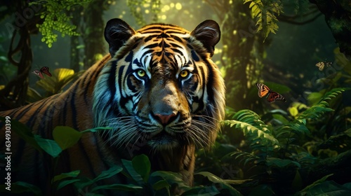 a tiger in a forest