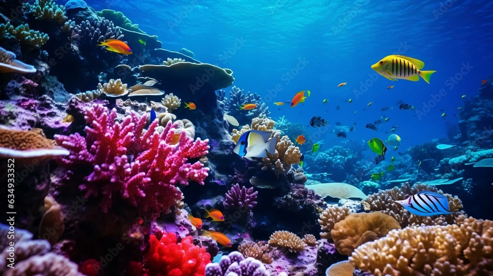 a school of fish in the ocean a school of fish in the ocean