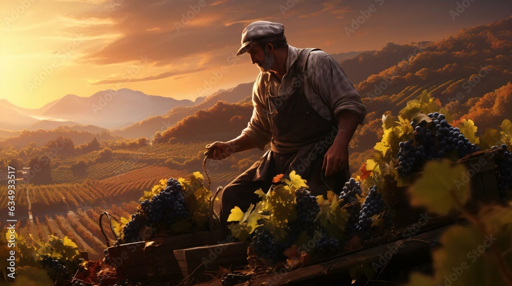 Fototapeta premium a man tending to his plants