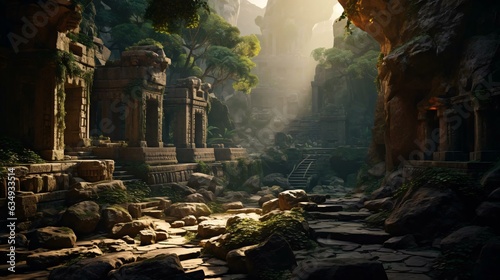 Fototapeta Naklejka Na Ścianę i Meble -  a stone building with columns and a staircase