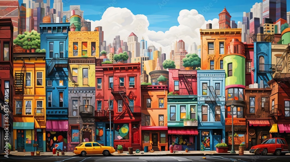 Fototapeta premium a group of colorful buildings